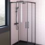 Oltens Breda 20005300 kabina prysznicowa 80x80 cm kwadratowa czarny mat/szkło przezroczyste zdj.9