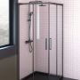 Oltens Breda 20006300 kabina prysznicowa 90x90 cm kwadratowa czarny mat/szkło przezroczyste zdj.9