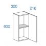 Astor Lupo AMLUW63007 szafka boczna wisząca 30x21.6 cm zdj.2