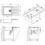 Alveus Cadit 1148160 zlewozmywak granitowy 86x50 cm czarny zdj.2
