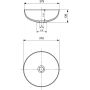 Bocchi Sottile Slim Line 14940290125 umywalka 37.9x37.9 cm okrągła nablatowa niebieska zdj.2
