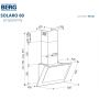 Berg Solaro SOLOPSDBK6001 okap kuchenny 55 cm kominowy czarny zdj.2