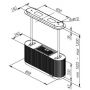 Ciarko Design Mono W CDW9001B okap kuchenny 90 cm wyspowy czarny zdj.2