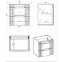 Comad Fiji FIJIWHITE8260D2S szafka 60x46x62 cm podumywalkowa stojąca biała zdj.3