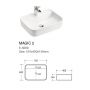 Comad Magic 2 UM6289MAGIC50DP umywalka 50x40 cm prostokątna nablatowa biała zdj.2