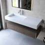 Cristalstone Linea Ideal U1200MBLOLC umywalka 120x45 cm prostokątna ścienna-z blatem biała zdj.6