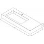 Cristalstone Linea Ideal U1100MBLOLC umywalka 110x45 cm prostokątna ścienna-z blatem biała zdj.2