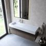 Cristalstone Linea Ideal U1300MBLOLB umywalka 130x45 cm prostokątna ścienna-z blatem biała zdj.5