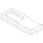 Cristalstone Linea Ideal U1300MBLOLCBO umywalka 130x45 cm prostokątna ścienna-z blatem biała zdj.2