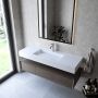 Cristalstone Linea Ideal U1300MCOLC umywalka 130x45 cm prostokątna ścienna-z blatem biała zdj.6