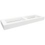 Cristalstone Linea Ideal U14002xMOLCBO umywalka 140x45 cm prostokątna ścienna-podwójna biała zdj.1