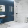 Cersanit Mille S161007 ścianka prysznicowa walk-in 80 cm czarny mat/szkło przezroczyste zdj.3