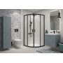 Cersanit Arteco S913013 kabina prysznicowa 80x80 cm półokrągła czarny mat/szkło przezroczyste zdj.3