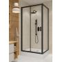 Cersanit Arteco S913017 kabina prysznicowa 100x80 cm prostokątna czarny mat/szkło przezroczyste zdj.3