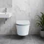 Clean Wave Breeze B700SET toaleta myjąca ze stelażem i przyciskiem wisząca bez kołnierza spłukiwanie wirowe biała zdj.8