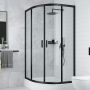 Deante Funkia KYPN52K kabina prysznicowa 80x80 cm półokrągła czarny mat/szkło przezroczyste zdj.5