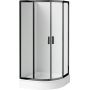 Deante Funkia KDDZN51K kabina z brodzikiem 90x90 cm półokrągła czarny mat/szkło przezroczyste zdj.1