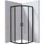 Deante Funkia Evo KYPN099P kabina prysznicowa 90x90 cm półokrągła czarny mat/szkło przezroczyste zdj.1