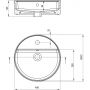 Deante Round CGR6U4B umywalka 42x42 cm okrągła nablatowa biała zdj.2