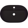 Deante Silia CQSNU6B umywalka 55x35 cm owalna nablatowa czarna zdj.1