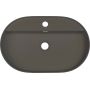 Deante Silia CQSTU6B umywalka 55x35 cm owalna nablatowa antracyt zdj.1