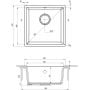 Deante Corda ZQAT10A zlewozmywak granitowy 40x40 cm antracyt zdj.2