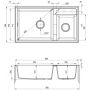 Deante Eridan ZQEG20B zlewozmywak granitowy 88x50 cm zdj.2