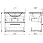 Elita Roma Plus Compact 167621 umywalka z szafką i uchwytami 61.7 cm dąb zdj.3