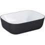 Elita Reni RE040460896110 umywalka 45.5x32.5 cm prostokątna nablatowa biała-czarna zdj.10