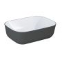Elita Reni RE040460896130 umywalka 45.5x32.5 cm prostokątna nablatowa biała-antracyt zdj.8
