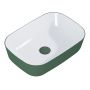 Elita Reni RE040460896150 umywalka 45.5x32.5 cm prostokątna nablatowa biała-zielona zdj.3