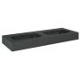 Elita Dimple RE041200026010 umywalka 121x46 cm prostokątna ścienna-podwójna antracyt zdj.3