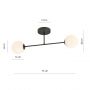 Emibig Roma 12322 lampa podsufitowa 2x10 W czarna zdj.2