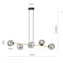 Emibig Gravity 12376 lampa wisząca 6x10 W czarna-złota zdj.8