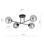 Emibig Roma 12454 lampa podsufitowa 4x10 W czarna zdj.2