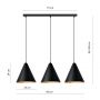 Emibig Rebel 12713 lampa wisząca 3x15 W czarna-złota zdj.2