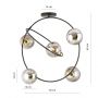 Emibig Stardom 12925 lampa podsufitowa 5x10 W czarna zdj.2