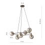 Emibig Azura 12946 lampa wisząca 6x10 W czarna zdj.2