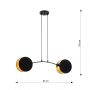Emibig Motif 13252 lampa wisząca 2x15 W czarna-złota zdj.2