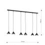 Emibig Elit 13306 lampa wisząca 6x12 W czarna zdj.2