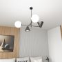 Emibig Hermes 13474 lampa wisząca 4x10 W biała-czarna zdj.5