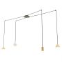 Emibig Fuji 13504 lampa wisząca 4x W czarna-złota zdj.1