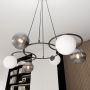 Emibig Libra 13826 lampa wisząca 6x10 W biała-czarna-grafitowa zdj.5
