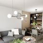 Emibig Atria 13834 lampa wisząca 4x10 W biała-czarna zdj.3
