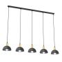 Emibig Moto 13865 lampa wisząca 5x15 W czarna-złota zdj.1