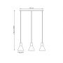 Emibig Rosa 13883 lampa wisząca 3x10 W czarna-złota zdj.2
