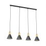 Emibig Rosa 13884 lampa wisząca 4x10 W czarna-złota zdj.1
