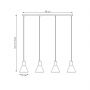 Emibig Rosa 13884 lampa wisząca 4x10 W czarna-złota zdj.2
