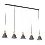 Emibig Rosa 13885 lampa wisząca 5x10 W czarna-złota zdj.1