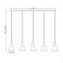 Emibig Rosa 13885 lampa wisząca 5x10 W czarna-złota zdj.2